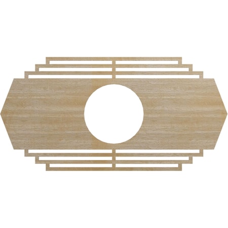 Ekena Millwork Chrysler Wood Fretwork Pierced Ceiling Medallion, Hickory, 36"W x 18"H x 9 1/2"ID x 3/8"T CMWP36X18X0375CSHI